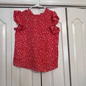 Red Floral Kids Top